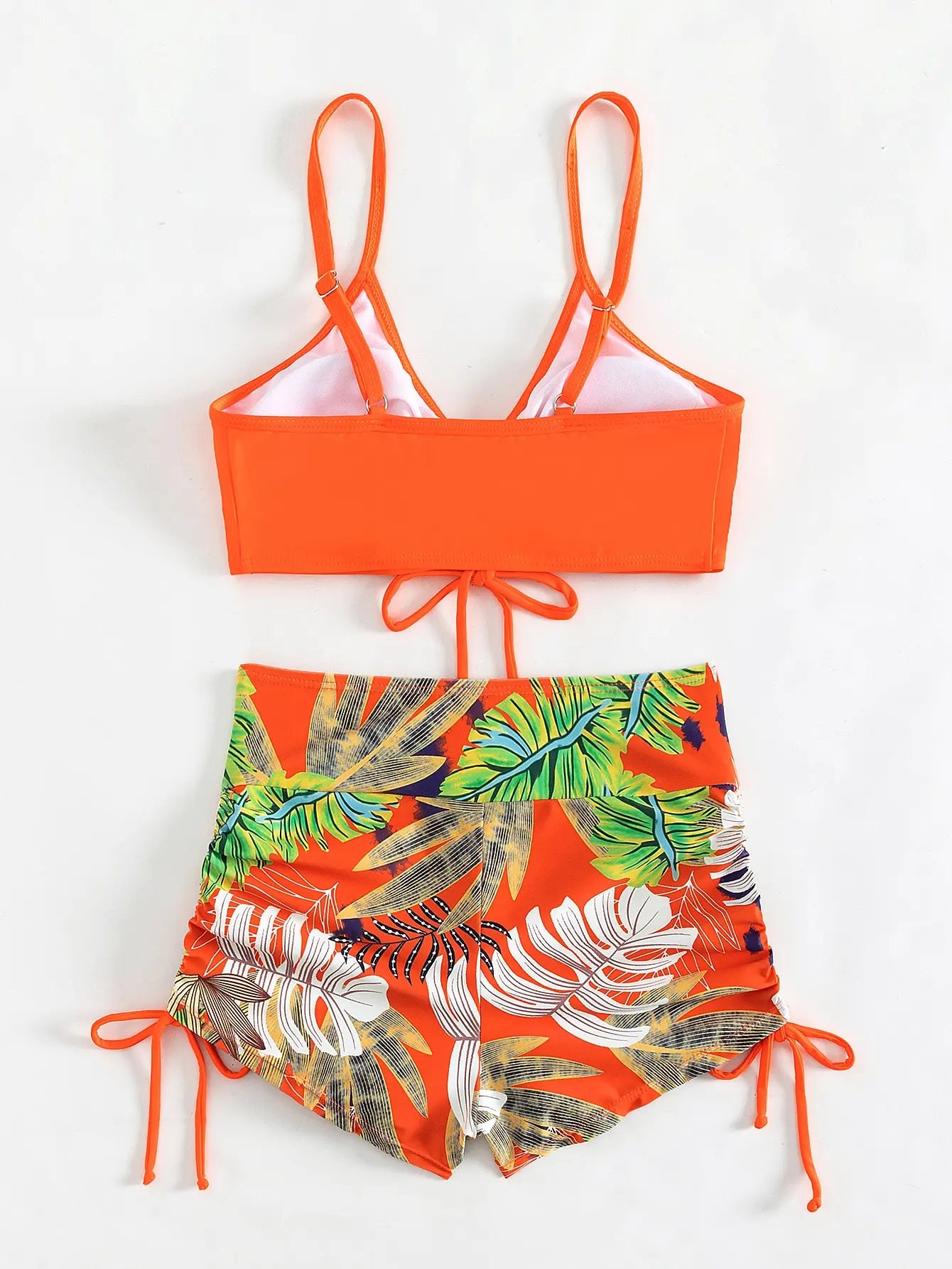 Bikiniset met hoge taille en trekkoord aan de voorkant (2025) - Damesbadkleding en strandkleding