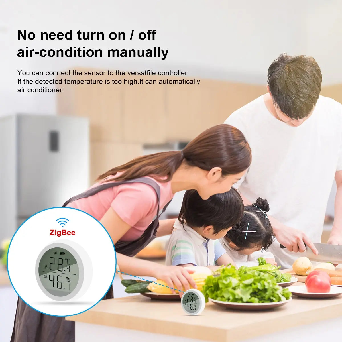 Tuya Smart ZigBee Thermometer Home Indoor Temperature And Humidity Sensor With LCD Display APP Voice Control Alexa Google Home