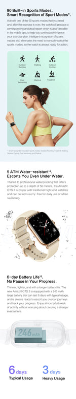 [Ship From Poland] Amazfit GTS 2 New Version Smartwatch 43mm All-round Health and Fitness Tracking Smart Watch Alexa Built-in