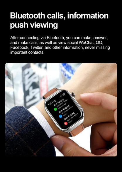 2025 New ECG+PPG Accurate Measure Heart Rate Smart Watch Men Blood Pressure Lipids Uric Acid Bluetooth Call Health Smartwatches