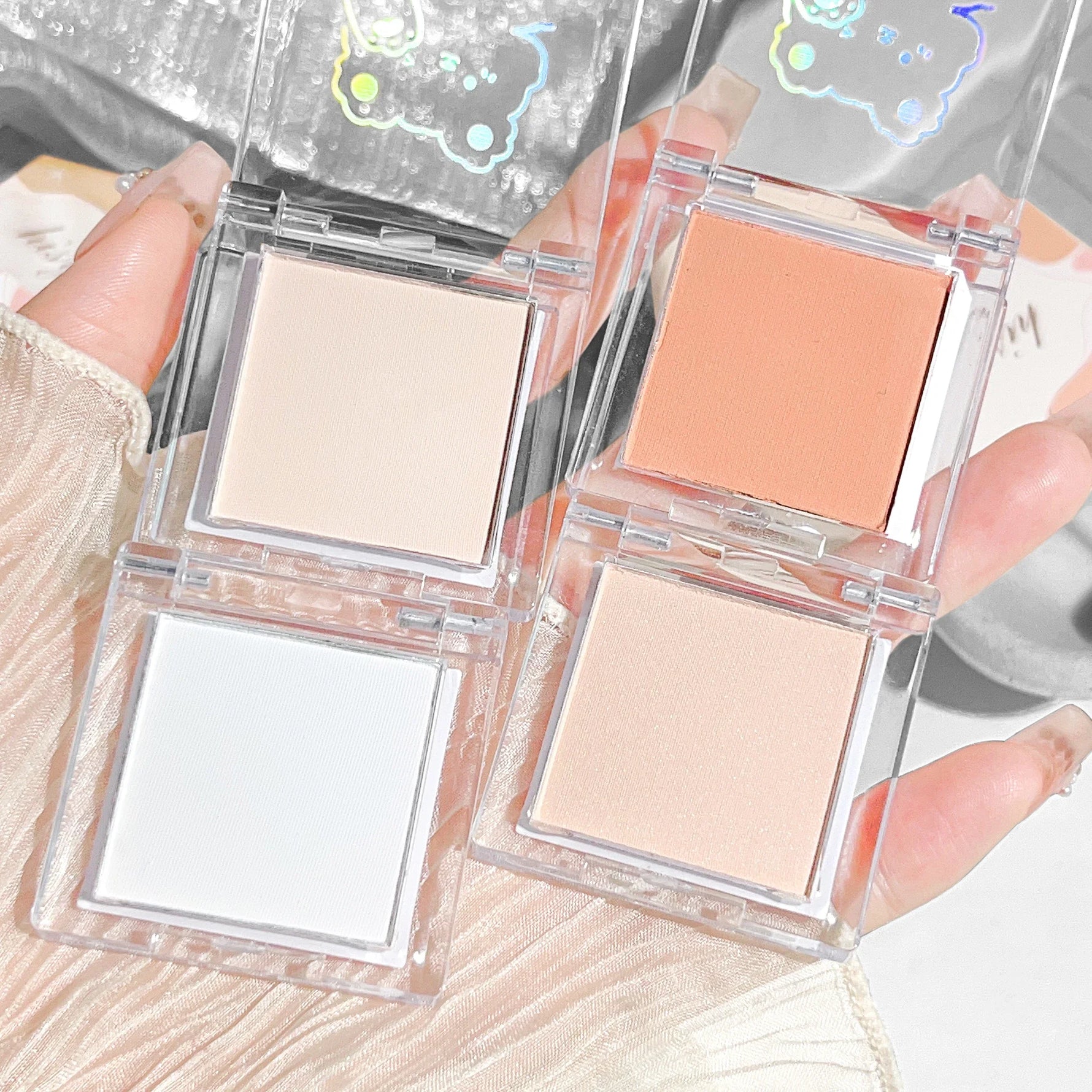 Hisyi Matte Monochrome Eyeshadow Palette Natural Light Highlighter Powder For Delicate Eye Contouring Brightens