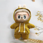 17cm Labubu Doll Black Hoodie Sweatshirt and Pants Set for Doll DIY Outfit Gift