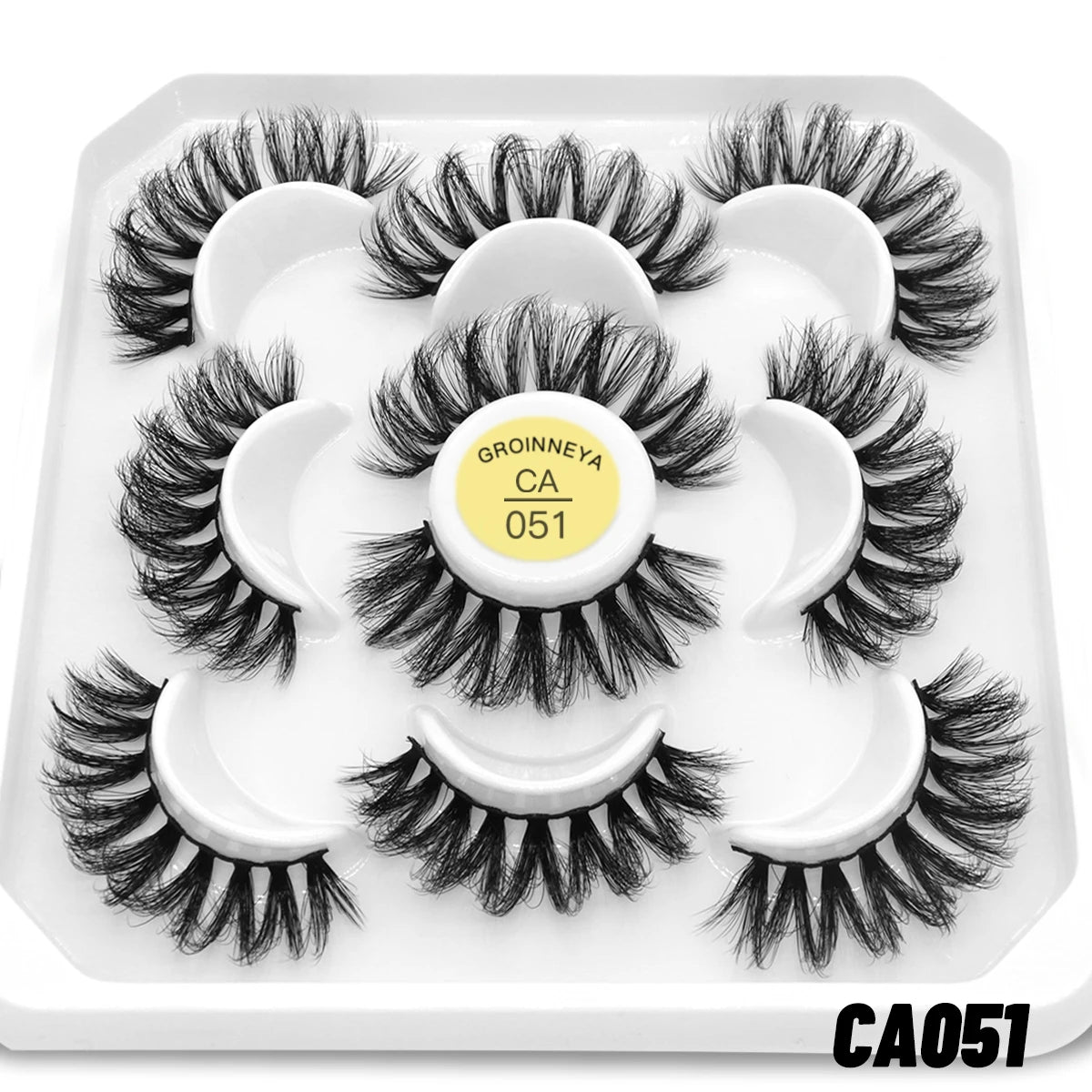 GROINNEYA 5/7 pairs Eyelashes 3D Natural False Lashes Fluffy Soft Cross Manga Lashes Wispy Natural Eyelash Extension Makeup