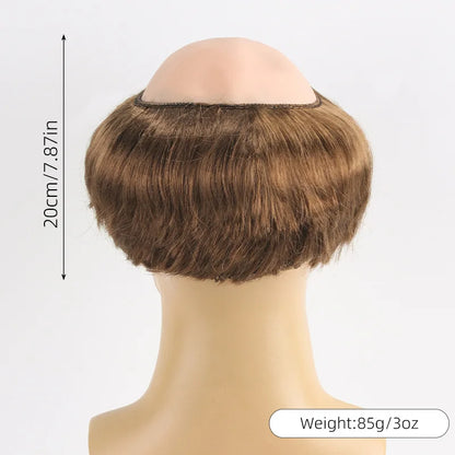 Funny Cosplay Bald Head Wig Monk Wig Novelty Brown Bald Cap Children Adult Monk Costume Wig Suitable for Halloween Cos Wigs