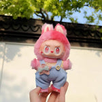 For 15cm cute mini labubu clothes  Kawaii Cartoon Bib Pants  With matching shoes Labubu Accessories