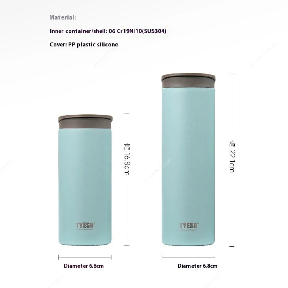 360/500ml Tyeso Stainless Steel Insulated Travel Mug Leak-Proof Direct Drink Water Bottle for Men Women Portable Car Coffee Cup