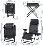 Homfa Folding Sun Lounger Set with Table