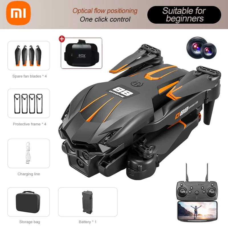 Xiaomi D88 Drone HD 8K Dual Camera Professional Aerial Photography Optical Flow Hovering Gesture Shooting Folding Quadcopter ﻿
