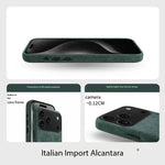 Real Italy Alcantara Magsafe Case for iPhone 17 Pro Max Air Premium Magnetic Cover Suede Leather Cases for iPhone 16 17 Pro Max