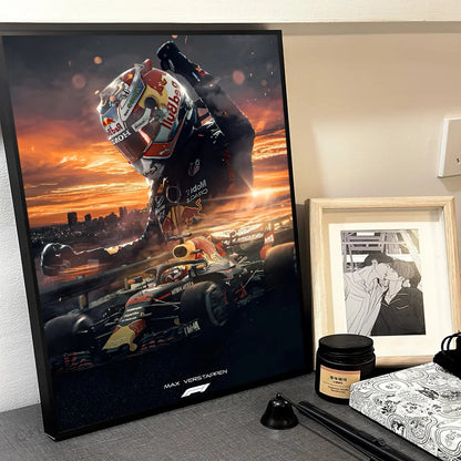 1pc F1 M-Max Verstappen Poster Self-adhesive Art Waterproof Paper Sticker Coffee House Bar Room Wall Decor