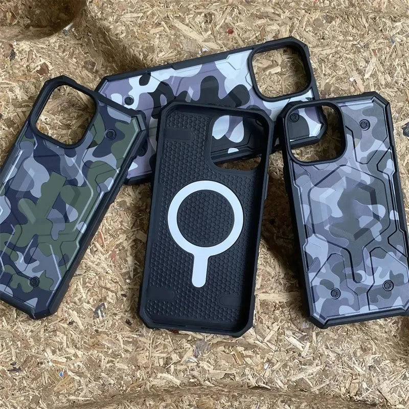 Heavy Duty Camo Shockproof MagSafe Case for Apple iPhone 16 Pro Max 13 14 15 Plus Original Pathfinder Military Magnetic Cover