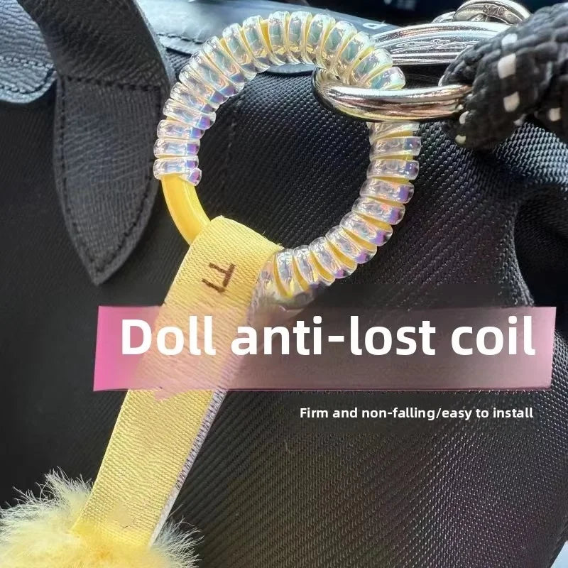 Labubu Anti Drop Buckle Silicone Rope Keychain Protection Ring Colorful Winding Fixed Anti Drop Labubu Accessories