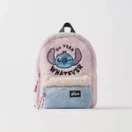 6 styles Kawaii Disney Lilo & Stitch Plush or Glossy Messenger Bag Cartoon Large-Capacity Student Backpack Kindergarten Bag Gift