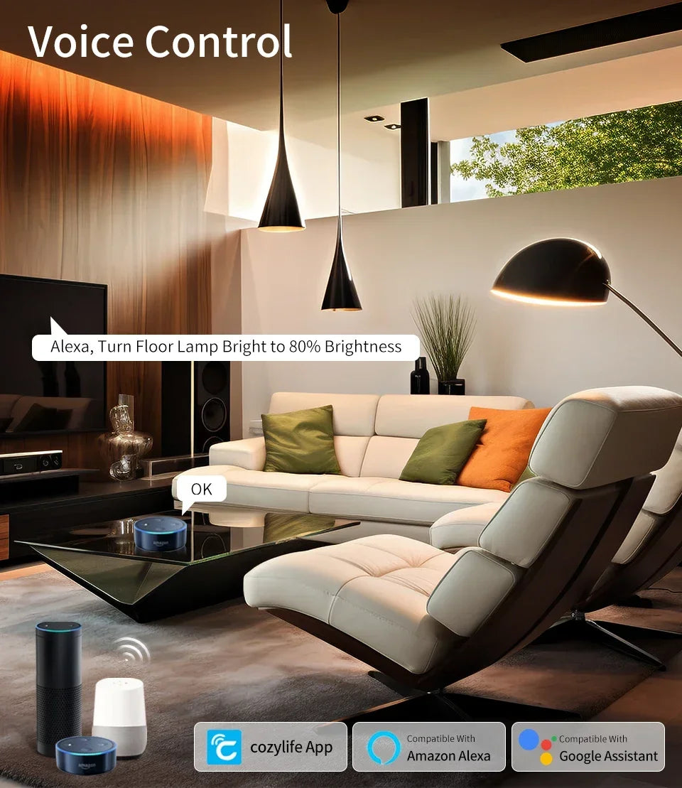 Cozylife 220V 110V WiFi Smart LED Bulb 12W 15W 20W E27 Cold & Warm Indoor Light  Alexa Google Home Together APP Timing Dimming