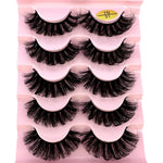 Cat Eye Eyelashes 3D Natural False Lashes D Curl Fluffy Soft Cross 5 Pairs Manga Lashes Wispy Natural Eyelash Extension Makeup