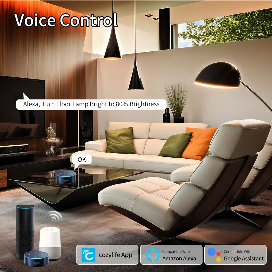 Cozylife 220V 110V WiFi Smart LED Bulb 12W 15W 20W E27 Cold & Warm Indoor Light  Alexa Google Home Together APP Timing Dimming