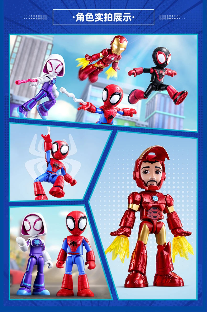 In Stock Genuine Blokees Marvel Spidey Amazing Friend Spider-Man Miles Ant-Man Anime Figure Action Figure Model Collection Toys