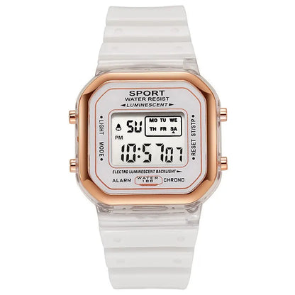 New Fashion Digital Student Transparent Electronic Watch Candy Multicolor LED Women Men Sports Waterproof Watches Clock Gift