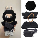 For labubu Big Into Energy Series clothes doll funny head cover mask gold necklace Travel Style Kid Toy For labubu Ropa