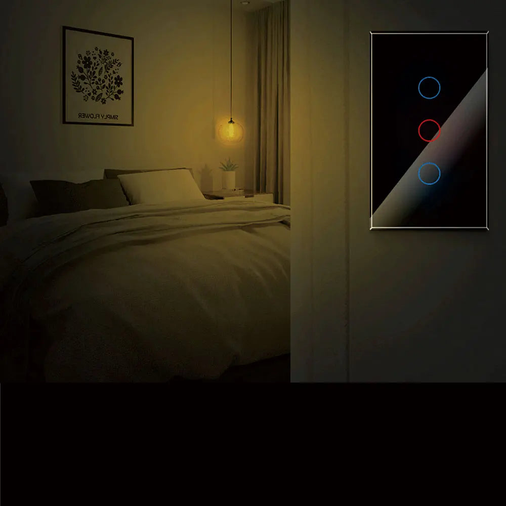 Tuya US WiFi Smart Wall Switch RF433 1/2/3/4 Gang No Neutral Wire Touch Sensor LED Light Switches Smart Home Alexa Google Home