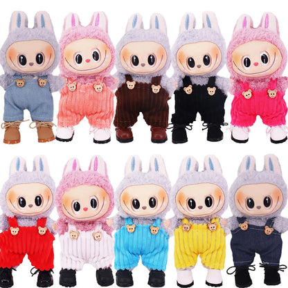 3.8cm Doll Shoes Solid Color Pop Lace up Canvas Shoe PU Shoes For 17cm Labubu Doll Clothes Accessories,Girl's Toys Clothing Gift