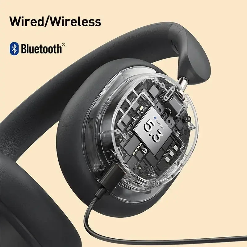 Baseus Wireless Headphones Bluetooth 5.3 HIFI Level Earphone 40mm Driver Foldable Over Ear Headsets 70H Playtime Spatial Audio