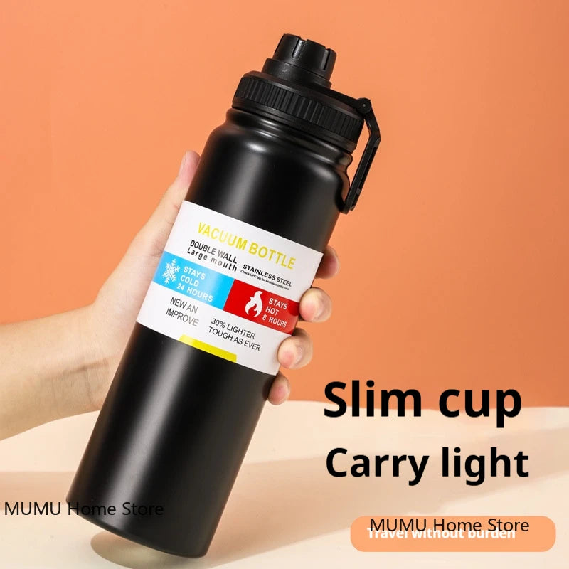600/800/1000ML Outdoor Thermos Water Bottle Stainless Steel Insulated Cup Keeps Cold and Heat Thermal Mug Travel Vacuum Flasks
