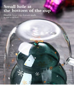 Christmas Tree Cup Transparent Double Heat Resistant Creative Couples Mug Snowflake Drinking Glass Children's Gift Coffee Cups