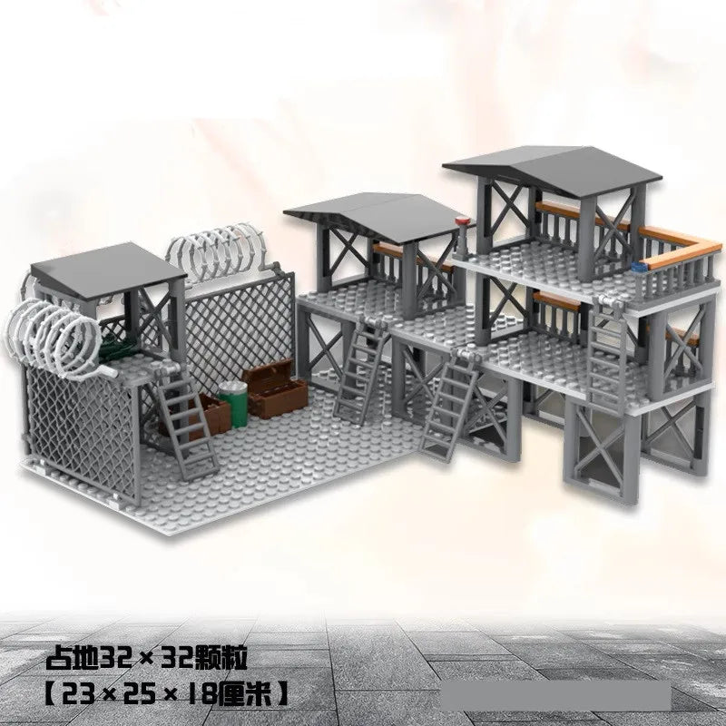 WW2 Army Military Base Model Building Kits Boys Toys Gifts Army Supplies Military Construction Building Blocks Sets