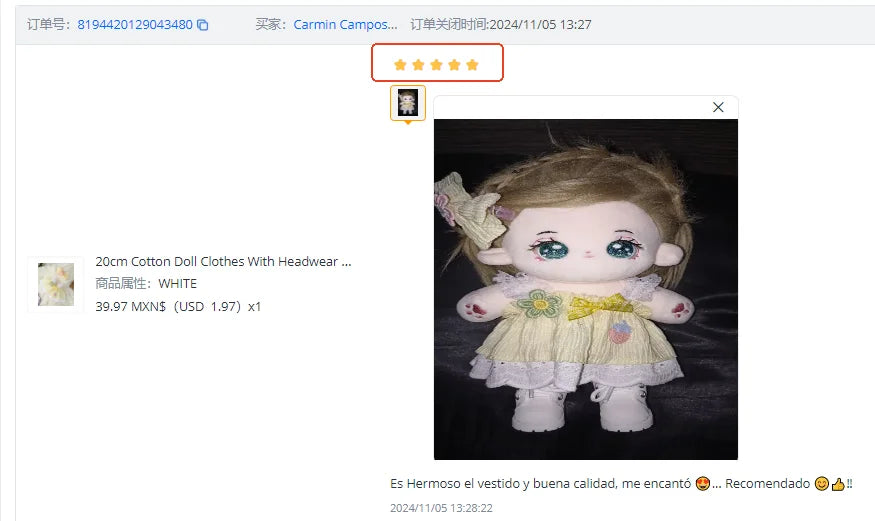 20cm Cotton Doll Clothes With Headwear Bow Headband Accessories Plush Dolls Dresses Skirt Decoration for EXO Idol Doll Accessory