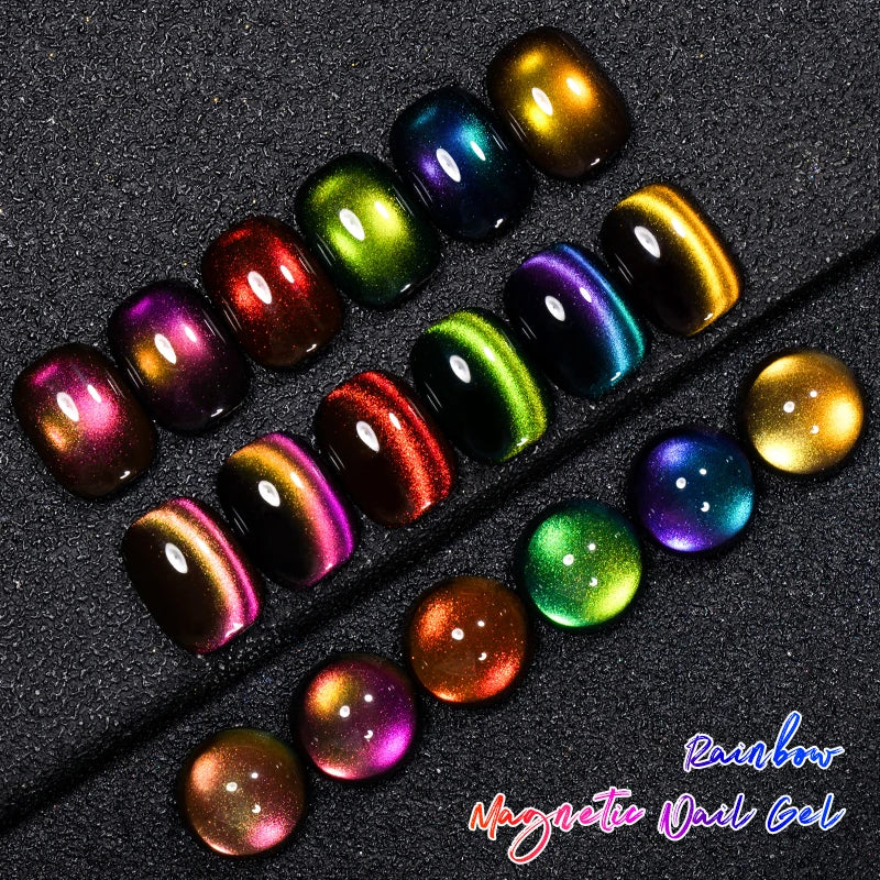 Rainbow Cat Magnetic Gel Nail Polish Starry Chameleon Galaxy Effect Semi Permanent UV Gel Varnish Soak Off Nail Supplies DIY