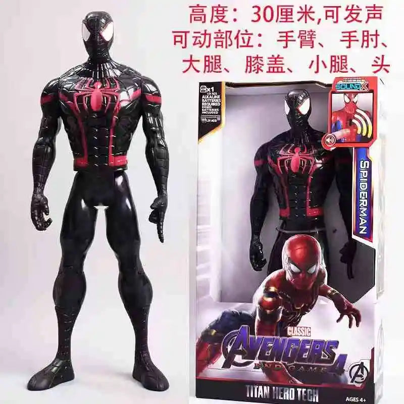 Action Toy 30cm Marvel Avengers Toy Thanos Hulk Spiderman Iron Man Captain America Thor Black Panther With Sound And Light