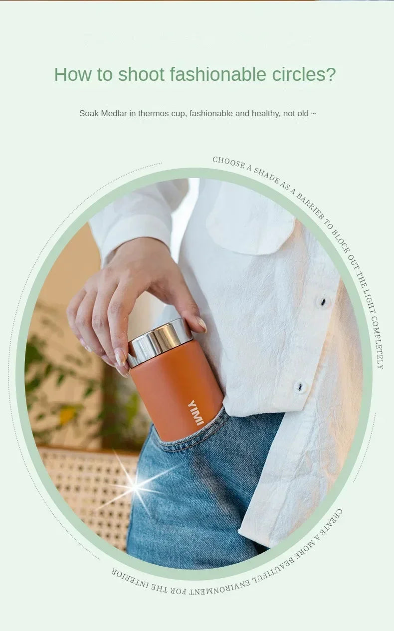 230ml Mini Stainless Steel 316 Thermos Mug Fashion Portable Pocket Vacuum Flask Coffee Tea Thermal Water Bottle Tumbler