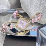 Diamond Set Color Light Luxury Drawstring Watch Exquisite Small Pearl Clover Drawstring Style Quartz Women's Watch