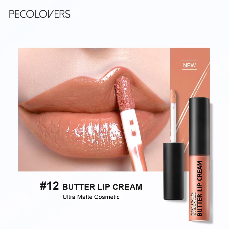 1PC Butter Gloss Non-Sticky Lip Gloss Long Lasting Nude Lip Makeup Hydrating Lip Gloss with Essential Oil Liquid Lipstick