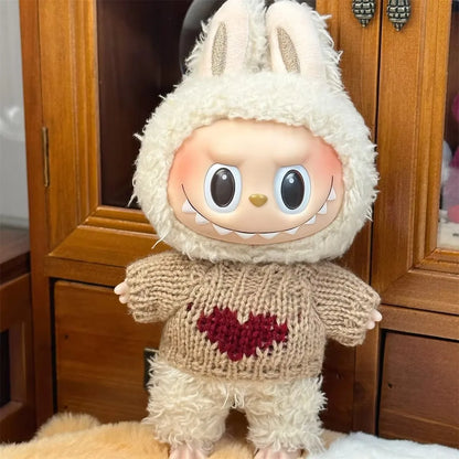Ropa Labubu Doll Clothes Outfit Accessories For 15/17cm Labubu V2 V1 Plush Doll's Clothing Colorful Sweater Kid Toy Girl Gift
