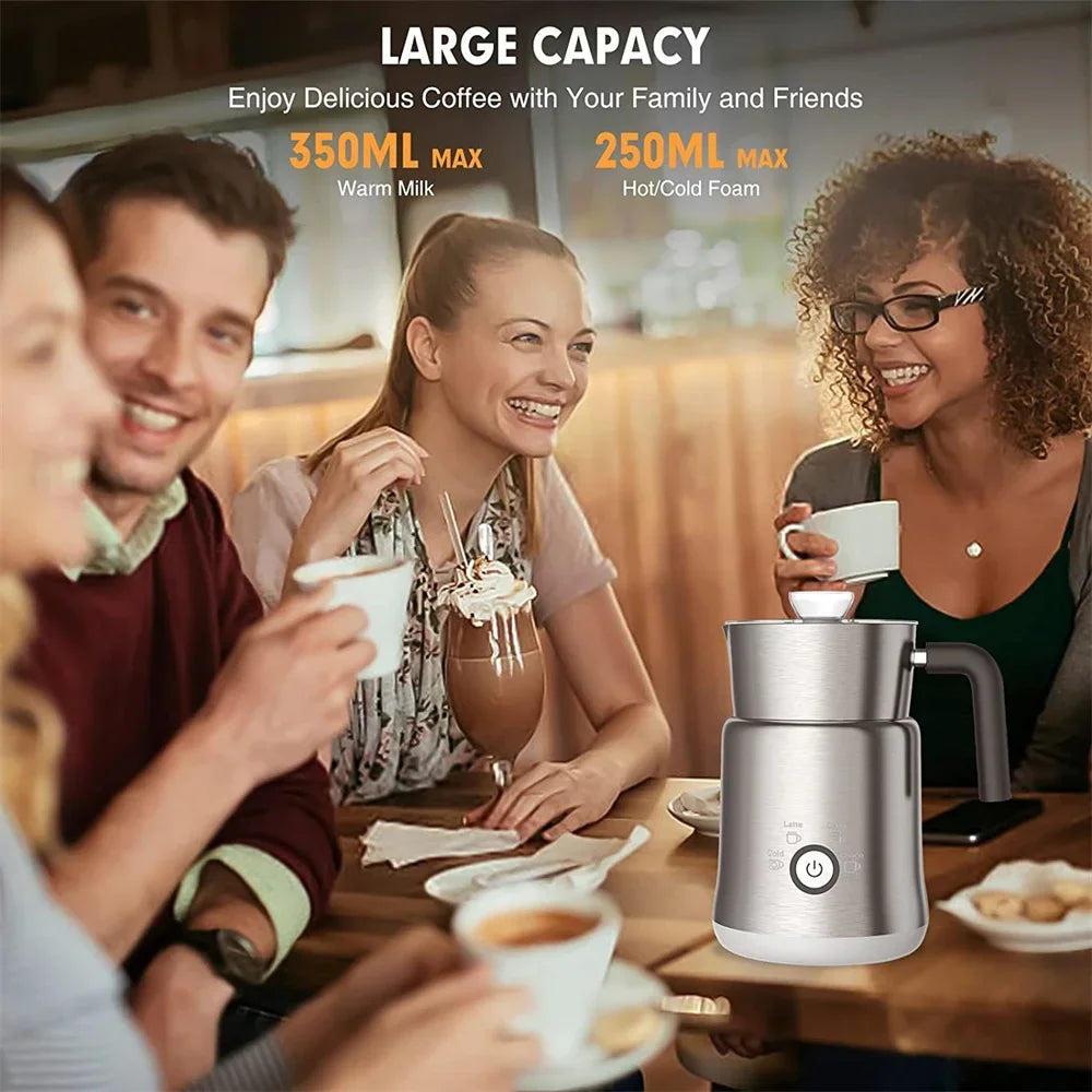 DEVISIB 4 in 1 Multi-function Milk Frother Electric Hot and Cold for Making Latte Cappuccino Coffee Chocolate Kitchen Appliances