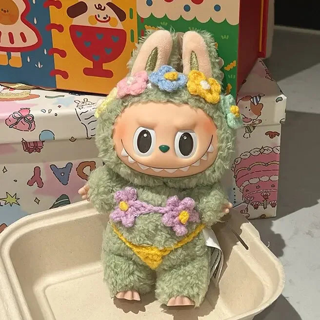 Lovely Bikini Bib Headband For Labubu 3.0 Big Into Energy Series Swimsuit Labubu Sexy Bikini Set Labubu Clothes