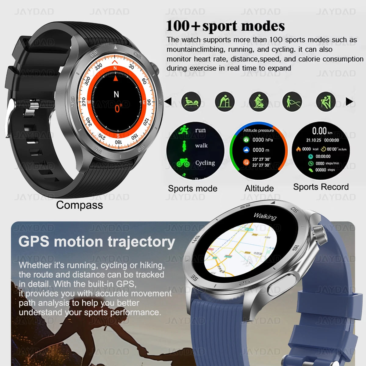 2025 New For OPPO Watch X2 Smart Watch Men AMOLED Outdoor Fashion GPS Compass Heart rate Waterproof Bluetooth Call Smartwatches