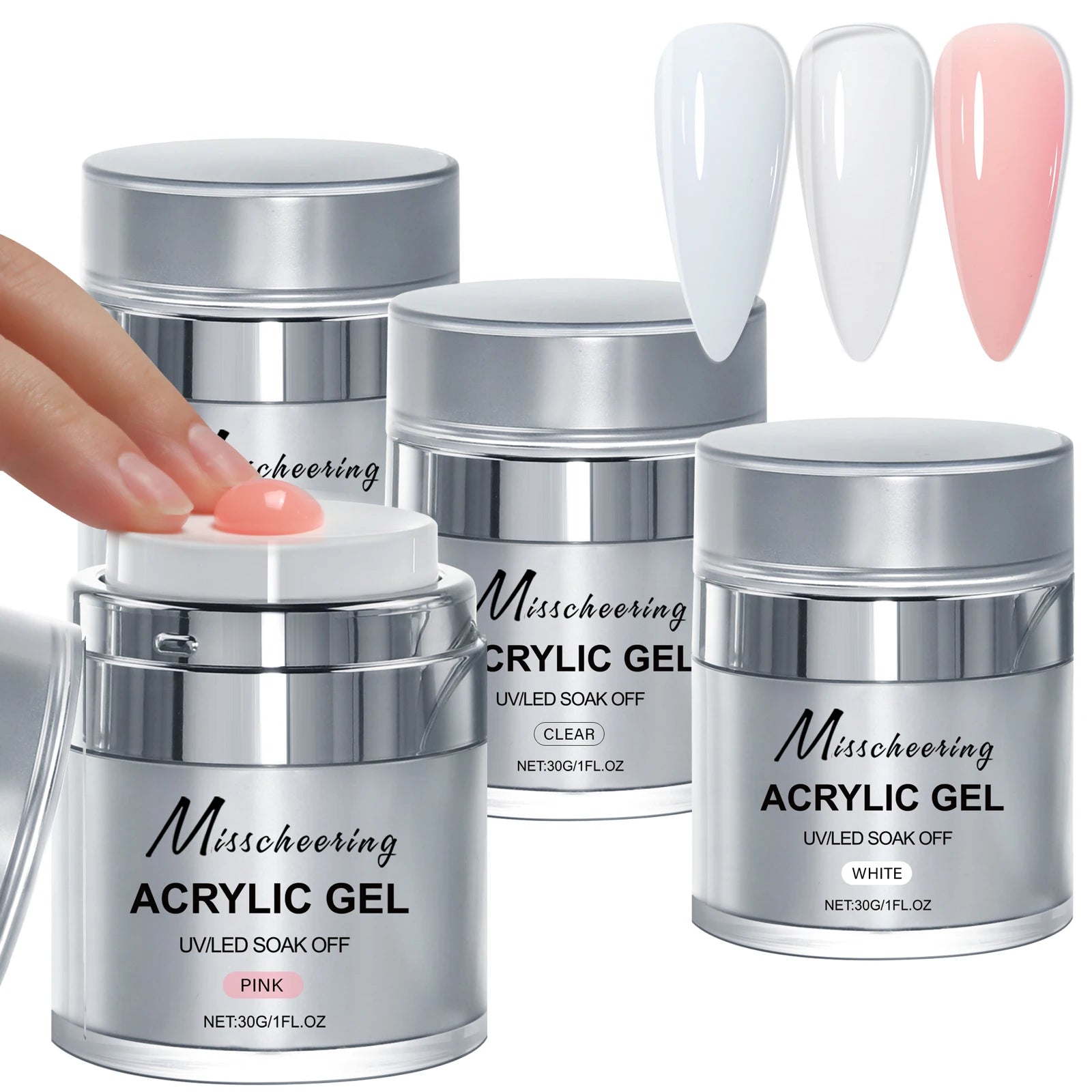 15/30g Quick Builder Nail Gel White Nude Pink Clear Nail Art Extension Gel Multifunctional Acrylic Gel Soak Off UV LED for Salon