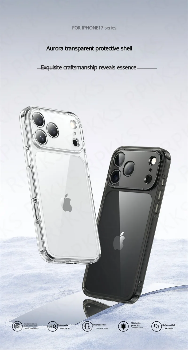 Luxury Hybrid Transparent Shockproof Phone Case For iPhone 17 Pro Max 17 Air 17Pro Max Clear Hard Acrylic Protective Back Cover