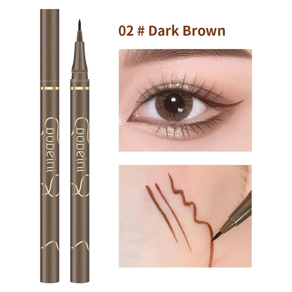 Waterproof Quick-drying Liquid Eyeliner/ultra-fine Matte Black Brown/long-lasting Silkworm Eyeliner/eye Makeup/gifts