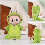 13CM Plush Doll Clothes for Labubu Doll's Clothes 6-Piece Set Dinosaur Animal Suit with Hat Outfit Accessories Dolls Clothing