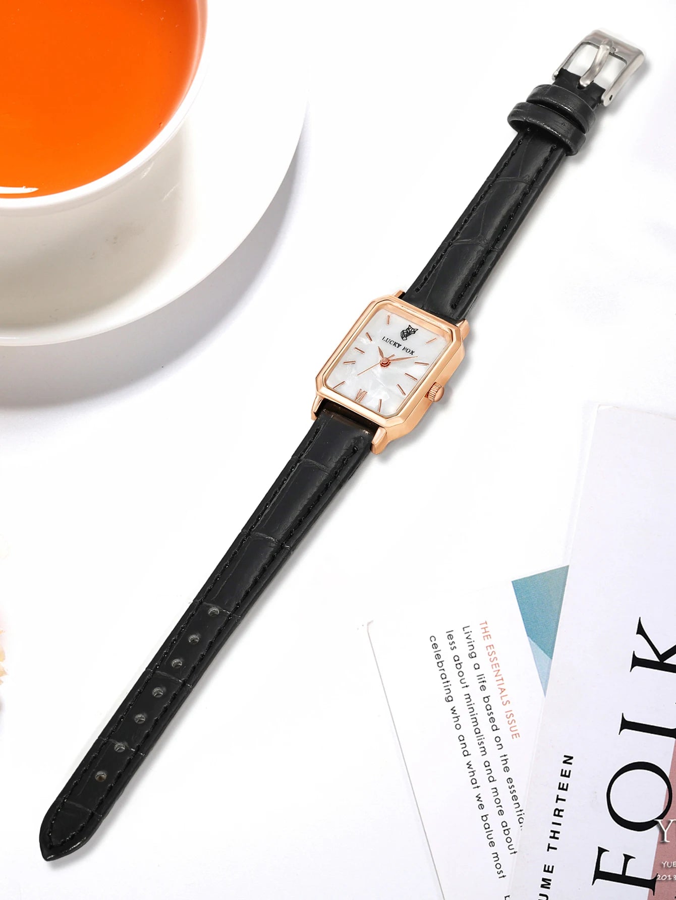 LUCKY FOX Women Watches Fashion Green Square Leather Quartz Watch Luxury Ladies Wristwatch Girlfriend Gift