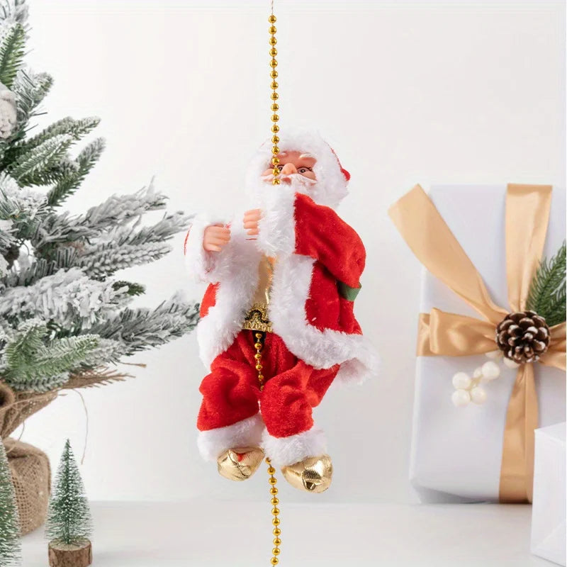 1pcs Christmas Electric Climbing Cord Santa Decoration Festive Ornament Kids Gift Shopping Mall Holiday Scene Party Display Gift