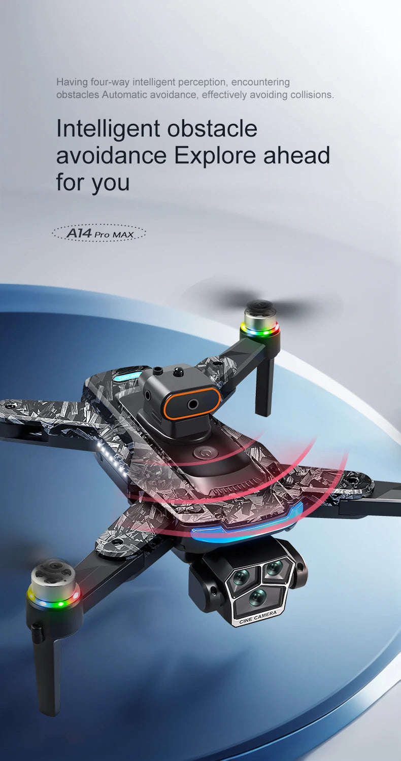 Xiaomi Mijia A14Pro max GPS Brushless 8K three Camera Optical Flow Obstacle Avoidance Foldable Quadcopter RC Distance Drone Toys