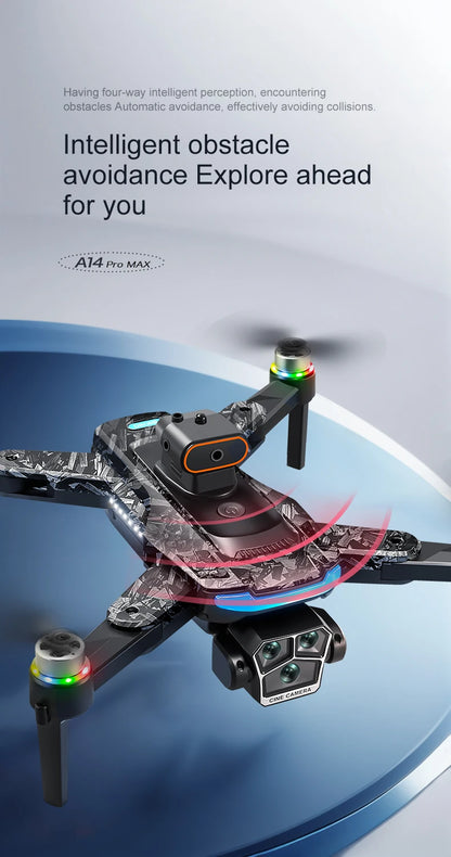 Xiaomi Mijia A14Pro max GPS Brushless 8K three Camera Optical Flow Obstacle Avoidance Foldable Quadcopter RC Distance Drone Toys