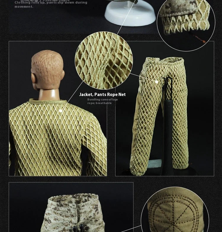 Jungle Sniper 1/6 Soldier Model - Joint Movable Special Forces Doll Handmade Military Action Figure Tactical Collectible Toy