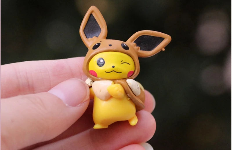 8PCS Pokemon Mini Figures Toys Pikachu Psyduck Squirtle Bulbasaur Miniature Cake Succulents Ornaments Figure Props