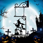 Halloween Silhouette Metal Sign, Witch Metal Silhouette, Witch Silhouette Yard Sign, Outline Wall Decor, Metal, for Halloween Decor